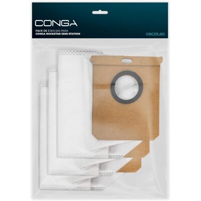 CECOTEC Pack Da 3 Sacchetti Per La Raccolta Della Polvere Per La Base Di Svuotamento Automatico Di Conga Rockstar 5500 Station Flex/pet Flex, Ricambio Originale CECOTEC Pack Da 3 Sacchetti Per La Raccolta Della Polvere Per La Base Di Svuotamento Automatico Di Conga Rockstar 5500 Station Flex/pet Flex, Ricambio Originale