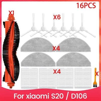BARKBUSTERS Accessoires Pour Aspirateur Robot Xiaomi S20 / D106 : Brosse Latérale Principale, Filtre Hepa, Lingette De Nettoyage, Sac À Poussière De Rechange BARKBUSTERS Accessoires Pour Aspirateur Robot Xiaomi S20 / D106 : Brosse Latérale Principale, Filtre Hepa, Lingette De Nettoyage, Sac À Poussière De Rechange