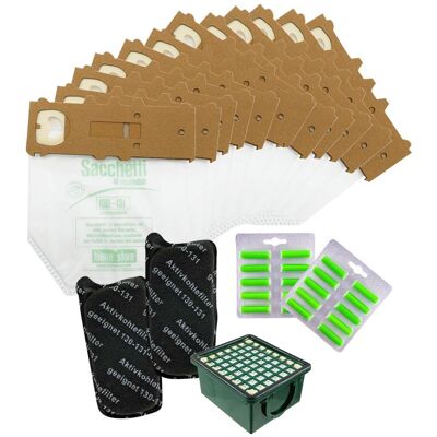 BIERRE STORE - Sacchetti aspirapolvere VK131 VK130 - 12 pz Microfibra + Filtri BIERRE STORE - Sacchetti aspirapolvere VK131 VK130 - 12 pz Microfibra + Filtri