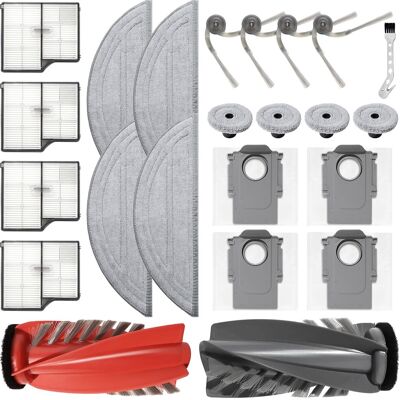 HABITEX Accessori Per Roborock Saros 10 Robot Aspirapolvere, 1 Spazzola Rullo + 4 Panni Pulizia + 4 Panni Bordi + 4 Sacchetti Polvere + 4 Spazzole Laterali + 4 Filtri HABITEX Accessori Per Roborock Saros 10 Robot Aspirapolvere, 1 Spazzola Rullo + 4 Panni Pulizia + 4 Panni Bordi + 4 Sacchetti Polvere + 4 Spazzole Laterali + 4 Filtri