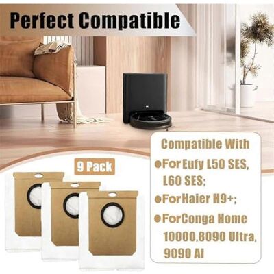 Unbranded Confezione Da 9 Sacchetti Per La Polvere Per Gli Aspirapolvere Home 10000/8090 Ultra/9090 Ai E H9 Plus (modelli L50/l60 E H9 Plus). Unbranded Confezione Da 9 Sacchetti Per La Polvere Per Gli Aspirapolvere Home 10000/8090 Ultra/9090 Ai E H9 Plus (modelli L50/l60 E H9 Plus).