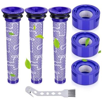 SCORPIO Set Di Filtri Per Aspirapolvere Dyson V7/v8: 3 Prefiltri Hepa Lavabili E 3 Postfiltri Lavabili, Con Spazzola Per La Pulizia Inclusa. SCORPIO Set Di Filtri Per Aspirapolvere Dyson V7/v8: 3 Prefiltri Hepa Lavabili E 3 Postfiltri Lavabili, Con Spazzola Per La Pulizia Inclusa.