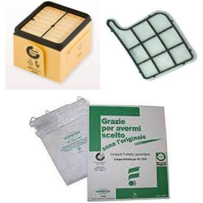 Vorwerk Kit 6 Sacchetti, 1 Griglia Protezione Motore E 1 Filtro Igienico Per Mod. 135-136 Originali Vorwerk Kit 6 Sacchetti, 1 Griglia Protezione Motore E 1 Filtro Igienico Per Mod. 135-136 Originali