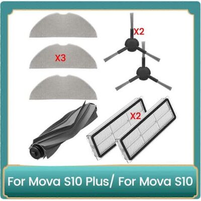 BARKBUSTERS Lot De 8 Pièces De Rechange Pour Aspirateur Mova S10 Plus/mova S10 : Brosse Principale, Rouleau Et Brosse Latérale BARKBUSTERS Lot De 8 Pièces De Rechange Pour Aspirateur Mova S10 Plus/mova S10 : Brosse Principale, Rouleau Et Brosse Latérale
