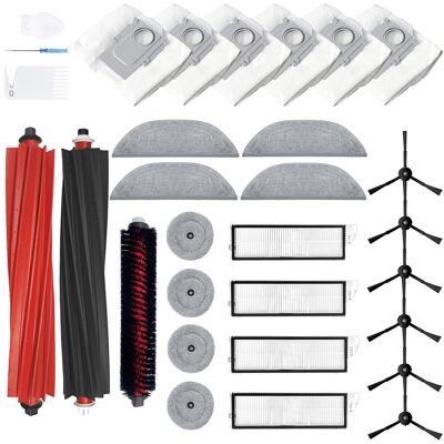 HABITEX Accessori Di Ricambio Per Roborock S8 Maxv Ultra: 2 Spazzole In Gomma, 4 Filtri, 6 Spazzole Laterali, 4 Stracci Per Lavaggio, 4 Scopini Laterali, 6 Sacchetti Per Polvere, 1 Spazzola Di Pulizia. HABITEX Accessori Di Ricambio Per Roborock S8 Maxv Ultra: 2 Spazzole In Gomma, 4 Filtri, 6 Spazzole Laterali, 4 Stracci Per Lavaggio, 4 Scopini Laterali, 6 Sacchetti Per Polvere, 1 Spazzola Di Pulizia.