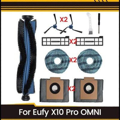 BARKBUSTERS 11 Pièces De Rechange Pour Aspirateur Eufy X10 Pro Omni : Brosse Latérale Rotative, Filtre, Lingettes De Nettoyage Et Sacs À Poussière. BARKBUSTERS 11 Pièces De Rechange Pour Aspirateur Eufy X10 Pro Omni : Brosse Latérale Rotative, Filtre, Lingettes De Nettoyage Et Sacs À Poussière.
