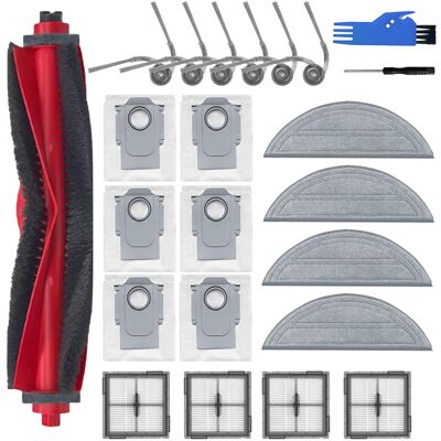 HABITEX Kit Di 21 Accessori Per Roborock Q10 S5+, Aspirapolvere Robot: 1 Spazzola Principale, 4 Filtri Hepa, 4 Salviette, 6 Sacchetti Per Polvere, 6 Spazzole Laterali. HABITEX Kit Di 21 Accessori Per Roborock Q10 S5+, Aspirapolvere Robot: 1 Spazzola Principale, 4 Filtri Hepa, 4 Salviette, 6 Sacchetti Per Polvere, 6 Spazzole Laterali.