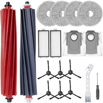 HABITEX 18 Kit Accessori Per Roborock Qrevo Master/qrevo Slim Robot Aspiratore, 2 Spazzole Principali, 6 Spazzole Laterali, 2 Filtri, 2 Sacchetti Per Polvere, 4 Panni Di Ricambio, 2 Utensili HABITEX 18 Kit Accessori Per Roborock Qrevo Master/qrevo Slim Robot Aspiratore, 2 Spazzole Principali, 6 Spazzole Laterali, 2 Filtri, 2 Sacchetti Per Polvere, 4 Panni Di Ricambio, 2 Utensili