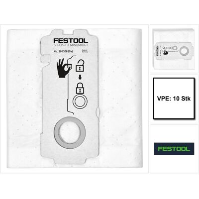 Festool Selfclean Sacchetto Filtro Sc-fis-ct Mini/midi-2/10 - 10 Pezzi ( 204308 ) Per Ct Mini E Ct Midi Dall'anno Di Costruzione 2019 - Festool Selfclean Sacchetto Filtro Sc-fis-ct Mini/midi-2/10 - 10 Pezzi ( 204308 ) Per Ct Mini E Ct Midi Dall'anno Di Costruzione 2019 -