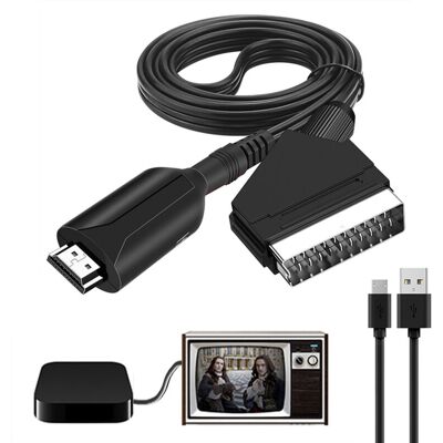 OEM Convertitore Da Scart A Hdmi – Risoluzione 1080p – Compatibile Con Tv, Videoregistratore, Lettore Blu-ray – Lunghezza Cavo 1 M OEM Convertitore Da Scart A Hdmi – Risoluzione 1080p – Compatibile Con Tv, Videoregistratore, Lettore Blu-ray – Lunghezza Cavo 1 M