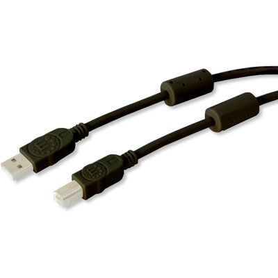 Manhattan Cavo Usb 2.0 A M / B M 3m Con Ferrite Doppia Schermatura Nero - Manhattan Cavo Usb 2.0 A M / B M 3m Con Ferrite Doppia Schermatura Nero -