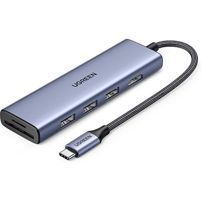 OEM Adattatore Hub 6 In 1 Usb-c - Hdmi / Usb-a / Lettore Di Schede Sd Tf - Grigio OEM Adattatore Hub 6 In 1 Usb-c - Hdmi / Usb-a / Lettore Di Schede Sd Tf - Grigio