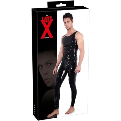 OEM Late X - Tuta Intera Da Uomo In Lattice Nera Con Spalline, Taglia 2xl OEM Late X - Tuta Intera Da Uomo In Lattice Nera Con Spalline, Taglia 2xl