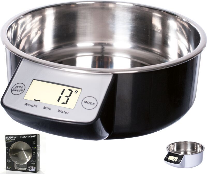 GENERAL TRADE Bilancia da cucina elettronica digitale di precisione max 5KG ciotola acciaio