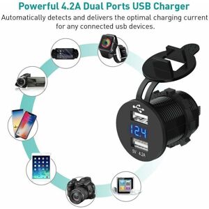 OEM Per Presa Usb 12v 5v Caricabatteria Per Auto 4.2a Usb Impermeabile Caricabatteria Per Auto Adattatore Per Accendisigari Con Voltmetro Digitale Per Motocicli OEM Per Presa Usb 12v 5v Caricabatteria Per Auto 4.2a Usb Impermeabile Caricabatteria Per Auto Adattatore Per Accendisigari Con Voltmetro Digitale Per Motocicli