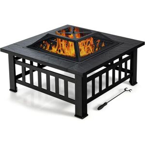 COSTWAY - Braciere Da Esterno 81cm, 3 In 1 Braciere Da Giardino Con Parascintille Griglia, In Acciaio, Diametro 81 X 81 X 50 Cm COSTWAY - Braciere Da Esterno 81cm, 3 In 1 Braciere Da Giardino Con Parascintille Griglia, In Acciaio, Diametro 81 X 81 X 50 Cm