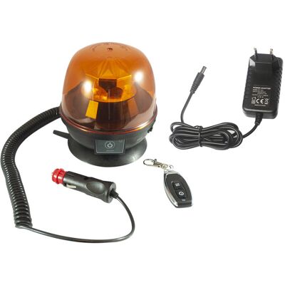 AMA Lampeggiante A Batteria Con Telecomando 12-24v Base Magnetica AMA Lampeggiante A Batteria Con Telecomando 12-24v Base Magnetica