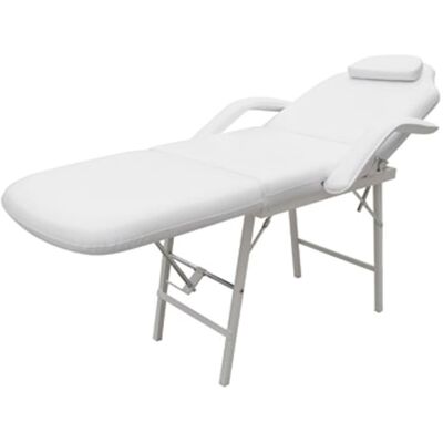 vidaXL Lettino di trattamento bellezza in pelle sintetica bianca regolabile vidaXL Lettino di trattamento bellezza in pelle sintetica bianca regolabile