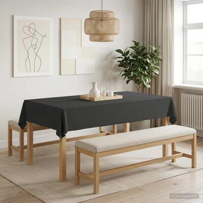 VIDAXL Tovaglia Da Tavolo 5 Pz Grigio Scuro 140 X 260 Cm Rettangolare VIDAXL Tovaglia Da Tavolo 5 Pz Grigio Scuro 140 X 260 Cm Rettangolare