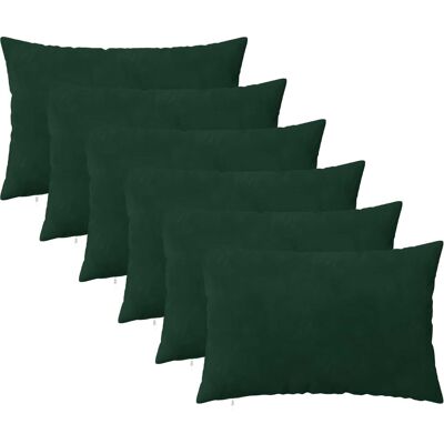 VIDAXL Federa 6 Pz Heerlen Verde Scuro 50 X 80 Cm Velluto VIDAXL Federa 6 Pz Heerlen Verde Scuro 50 X 80 Cm Velluto