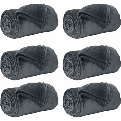 VIDAXL Coperte Da Pile 6 Pz Grigio Scuro 240 X 270 Cm 10.11 Kg Panno VIDAXL Coperte Da Pile 6 Pz Grigio Scuro 240 X 270 Cm 10.11 Kg Panno