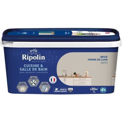 RIPOLIN - Cuisine et bain - Beige Pierre de lune - 2 L - Paint RIPOLIN - Cuisine et bain - Beige Pierre de lune - 2 L - Paint