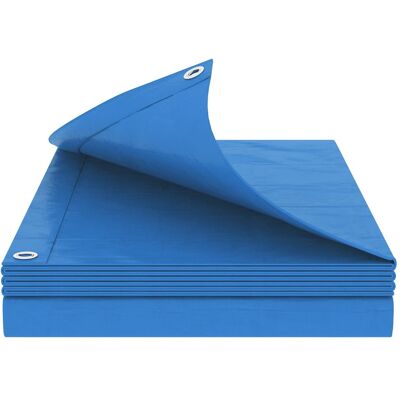 VIDAXL Telo Con Occhielli Blu 6 X 10 M 90 Gsm Pe VIDAXL Telo Con Occhielli Blu 6 X 10 M 90 Gsm Pe