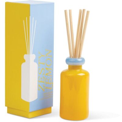 ALTRO Diffusore In Vetro Giallo E Blu Zesty Lemon 94ml Paddywax ALTRO Diffusore In Vetro Giallo E Blu Zesty Lemon 94ml Paddywax