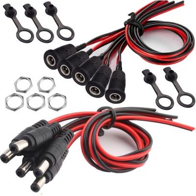 OEM Coppie Di Connettori Di Alimentazione Cc Da 18awg 12v 5a 5,5 Mm X 2,5 Mm, Cavo Pigtail Cc, Connettore Cc Da 5,5 Mm X 2,5 Mm, Connettore Per Montaggio A Pannello Per Cavo Di Telecamera Di Videosorvegli OEM Coppie Di Connettori Di Alimentazione Cc Da 18awg 12v 5a 5,5 Mm X 2,5 Mm, Cavo Pigtail Cc, Connettore Cc Da 5,5 Mm X 2,5 Mm, Connettore Per Montaggio A Pannello Per Cavo Di Telecamera Di Videosorvegli