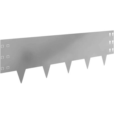 VIDAXL Bordura Per Prato 10 Pz 100 X 30 Cm Acciaio Argento VIDAXL Bordura Per Prato 10 Pz 100 X 30 Cm Acciaio Argento