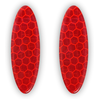 Adesivi ovali riflettenti rossi - 25 x 95 mm, 2 pezzi Adesivi ovali riflettenti rossi - 25 x 95 mm, 2 pezzi