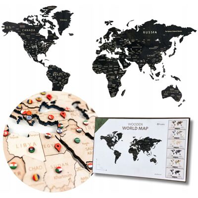 OEM Mappa Del Mondo 3d In Legno Xxl 181 Con 36 Etichette E 168 Bandierine Autoadesive OEM Mappa Del Mondo 3d In Legno Xxl 181 Con 36 Etichette E 168 Bandierine Autoadesive