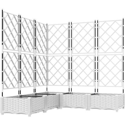 HELLOSHOP26 Set Di 5 Fioriere Da Giardino Moderne Da Esterno 120 X 120 X 125,5 Cm In Acciaio Bianco 020058605 HELLOSHOP26 Set Di 5 Fioriere Da Giardino Moderne Da Esterno 120 X 120 X 125,5 Cm In Acciaio Bianco 020058605