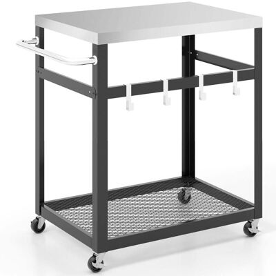 HELLOSHOP26 Carrello Di Servizio 83,5 X 50,5 X 84,5 Cm Con 2 Ripiani Pratico E Facile Da Spostare Acciaio Inox Nero 200019462 HELLOSHOP26 Carrello Di Servizio 83,5 X 50,5 X 84,5 Cm Con 2 Ripiani Pratico E Facile Da Spostare Acciaio Inox Nero 200019462