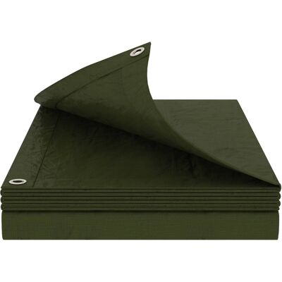 VIDAXL Telo Con Occhielli Verde 4 X 4 M 260 Gsm Pe VIDAXL Telo Con Occhielli Verde 4 X 4 M 260 Gsm Pe
