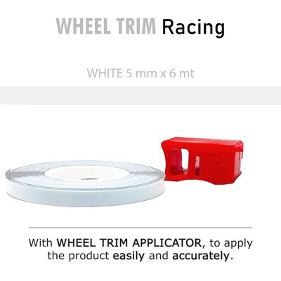 4R QUATTROERRE.IT Wheel Trim Racing 5 Mm Con Applicatore - Dimensione: 5 Mm X 6 Mt - Colore: Bianco 4R QUATTROERRE.IT Wheel Trim Racing 5 Mm Con Applicatore - Dimensione: 5 Mm X 6 Mt - Colore: Bianco