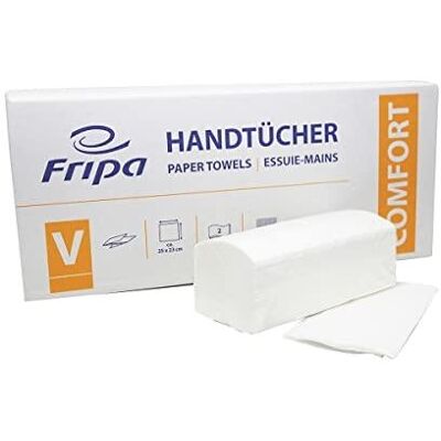 Fripa Asciugamani di Carta Bianchi Comfort - 2 Strati, 3200 pz Fripa Asciugamani di Carta Bianchi Comfort - 2 Strati, 3200 pz