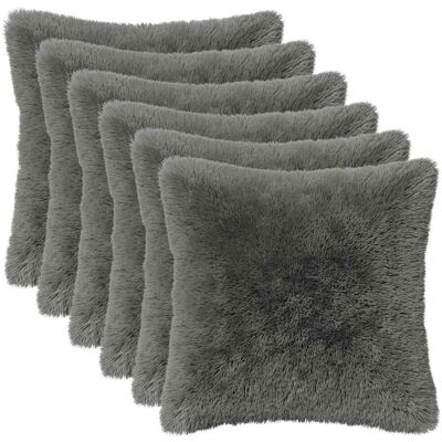 VIDAXL Federa 6 Pcs Heerlen Grigio Chiaro 45 X 45 Cm Fleece Pv VIDAXL Federa 6 Pcs Heerlen Grigio Chiaro 45 X 45 Cm Fleece Pv