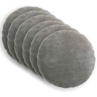 VIDAXL Federa 6 Pz Heerlen Grigio Scuro Diam. 60 Cm Tessuto Chenille VIDAXL Federa 6 Pz Heerlen Grigio Scuro Diam. 60 Cm Tessuto Chenille