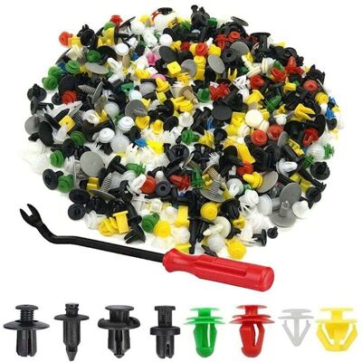 OEM Confezione Da 500 Clip A Rivetto In Plastica Per Interni Auto, Elementi Di Fissaggio Universali Per Finiture E Modanature Delle Portiere Con Strumento Di Rimozione, Varie Forme E Dimensioni OEM Confezione Da 500 Clip A Rivetto In Plastica Per Interni Auto, Elementi Di Fissaggio Universali Per Finiture E Modanature Delle Portiere Con Strumento Di Rimozione, Varie Forme E Dimensioni