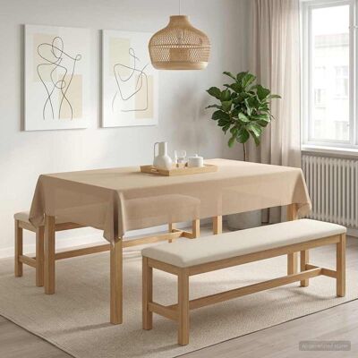 VIDAXL Tovaglia Da Tavolo 5 Pz Beige 140 X 260 Cm Rettangolare VIDAXL Tovaglia Da Tavolo 5 Pz Beige 140 X 260 Cm Rettangolare