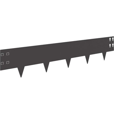 VIDAXL Bordura Per Prato 10 Pz 100 X 20 Cm Acciaio Nero VIDAXL Bordura Per Prato 10 Pz 100 X 20 Cm Acciaio Nero