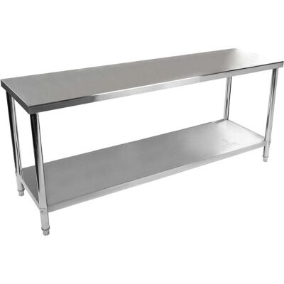 HELLOSHOP26 - Tavolo Da Lavoro Professionale Da Cucina In Acciaio Inox 200 X 60 Cm HELLOSHOP26 - Tavolo Da Lavoro Professionale Da Cucina In Acciaio Inox 200 X 60 Cm