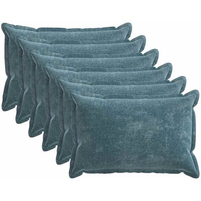 VIDAXL Federa 6 Pz Houten Blu 50 X 80 Cm Tessuto Chenille VIDAXL Federa 6 Pz Houten Blu 50 X 80 Cm Tessuto Chenille