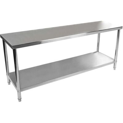 HELLOSHOP26 - Tavolo Da Lavoro Professionale Da Cucina In Acciaio Inox 200 X 60 Cm HELLOSHOP26 - Tavolo Da Lavoro Professionale Da Cucina In Acciaio Inox 200 X 60 Cm