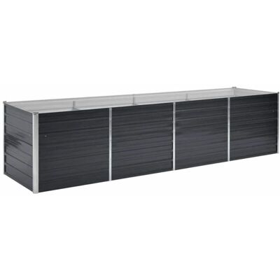 VIDAXL Letto Rialzato Giardino Antracite 320x80x77 Cm Acciaio Zincato - VIDAXL Letto Rialzato Giardino Antracite 320x80x77 Cm Acciaio Zincato -