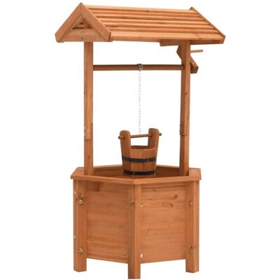 VIDAXL Fioriera Pozzo Dei Desideri 40x40x84 Cm In Legno Di Abete - VIDAXL Fioriera Pozzo Dei Desideri 40x40x84 Cm In Legno Di Abete -