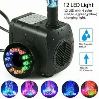OEM Pompa Per Fontana Da 15 W Con Portata Di 800 L/h E 12 Led Integrati, Ideale Per Laghetti E Giardini. OEM Pompa Per Fontana Da 15 W Con Portata Di 800 L/h E 12 Led Integrati, Ideale Per Laghetti E Giardini.