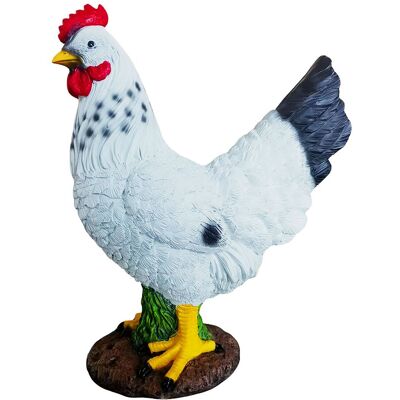RELAXDAYS Figura Da Giardino, Gallina E Gallo Bianco, Resistente Alle Intemperie, Resina, 32,5 Cm, Multicolore RELAXDAYS Figura Da Giardino, Gallina E Gallo Bianco, Resistente Alle Intemperie, Resina, 32,5 Cm, Multicolore