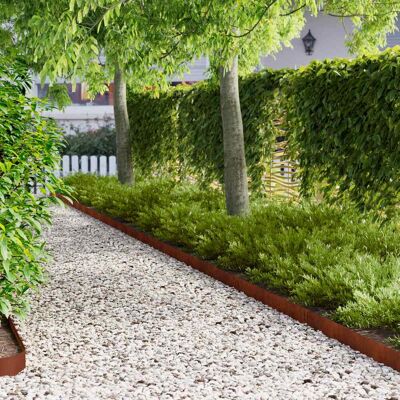 VIDAXL Bordura Per Prato 30 Pz 100 X 12 Cm Acciaio Ruggine VIDAXL Bordura Per Prato 30 Pz 100 X 12 Cm Acciaio Ruggine